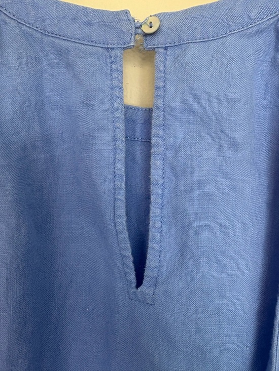 Linen Halter Midi Dress in Cornflower Blue - Picture 3 of 11